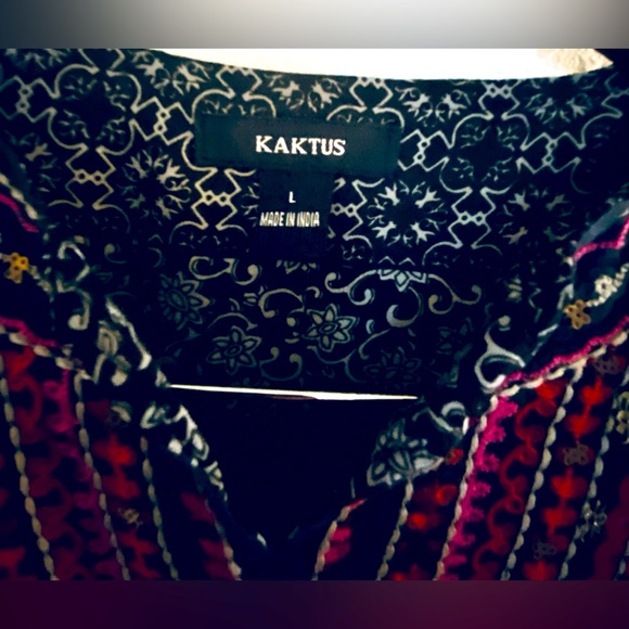 Kaktus Batik Tie Back Long Sleeve slip on Dress - Picture 2 of 14